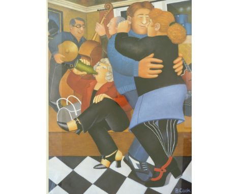 Beryl Cook print 'Shall We Dance' signed in pencil to margin and embossed AGP lower left (50 x 36cm) 