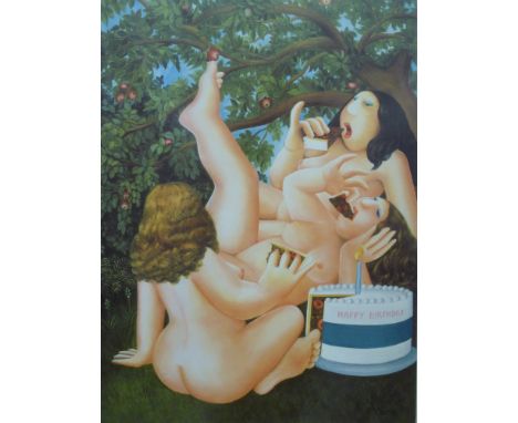 Beryl Cook signed print 'Birthday Cake' 42/650 (50 x 36.5cm) 