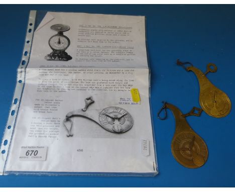 A Hall's second patent pendulum letter scale stamped J & R McRaith Glasgow and another similar example 