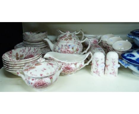 A large collection of ceramics to include a Johnson Brothers tea service, blue and white ceramics, Torquay ware etc 