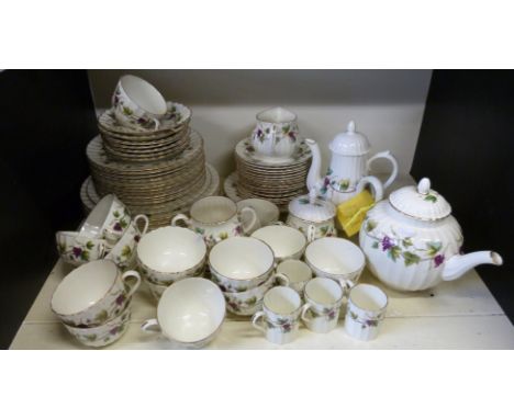 Royal Worcester dinner and tea ware in Bacchanal pattern, mostly eight place settings 