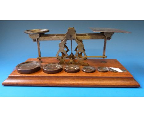 A set of Mordan postage scales with rates to pan and weights to base 
