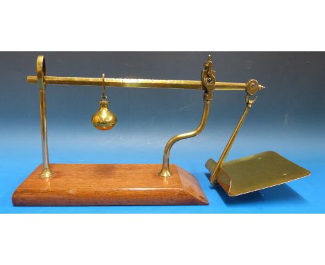 A set of W&T Avery limited cantilever letter scales on wooden base