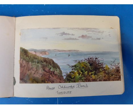 A vintage autograph book c1920-30s containing a good number of watercolour paintings, poetry etc