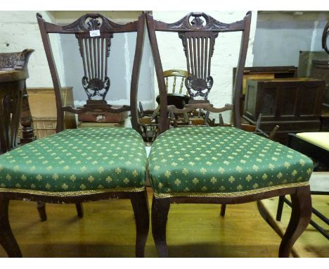 An assortment of six chairs to include Mackintosh style, high chair, piano stool, two dining chairs etc 