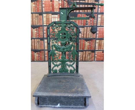 A set of cast iron Parnall of Bristol potato or similar platform scales 