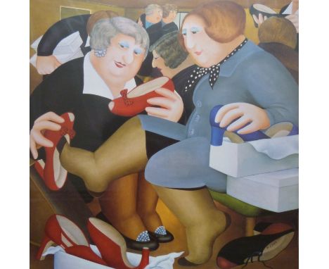 Beryl Cook signed print 'Shoe Shop' 54/650 (43 x 43cm) 