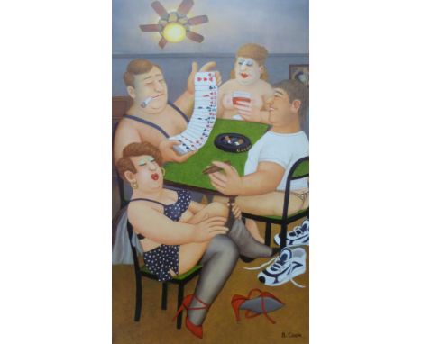 Beryl Cook signed print 'Strip Poker' 533/650 (56 x 32cm)