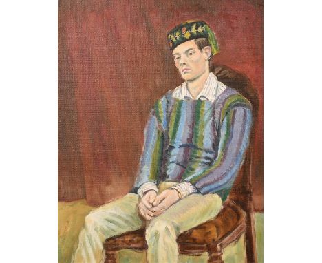 R. Harland, (20th Century), a portrait of a seated gentleman in a hat, oil on canvas, signed verso, 20" x 16" (51 x 40cm).