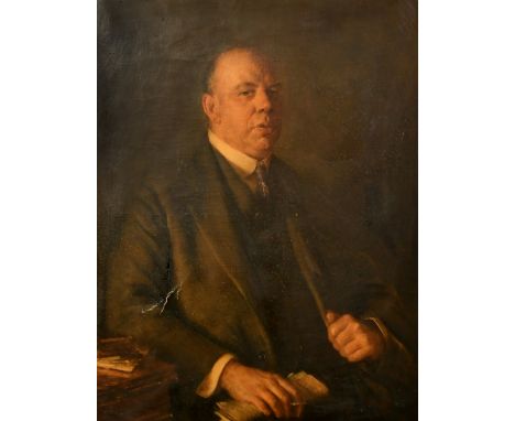 Walter Bowman Russell (1871-1963), a portrait of a seated gentleman, oil on canvas, 36" x 28" (91 x 71cm), in a fine frame.