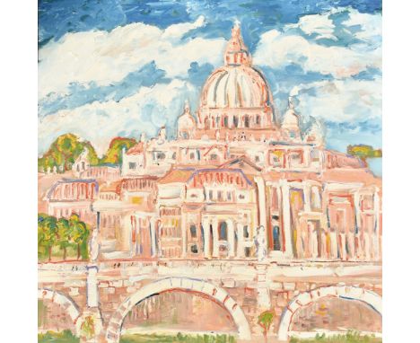 Simeon Stafford (b. 1956), a view of the Vatican, Rome, oil on panel, signed, 31.5" x 31.5" (80 x 80cm), unframed.