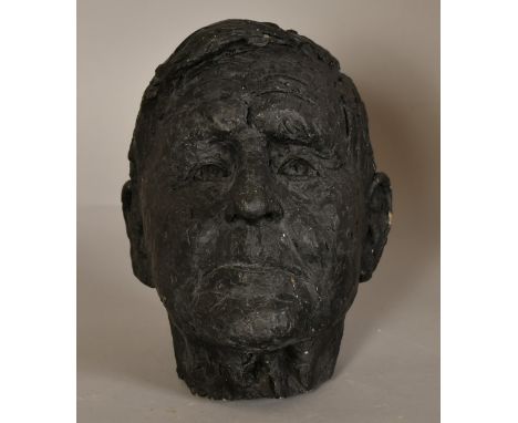 Sally Hersh (1936-2010), Joe, a head study, bronze resin, ciment fondu, 9.5" (24cm) high overall.