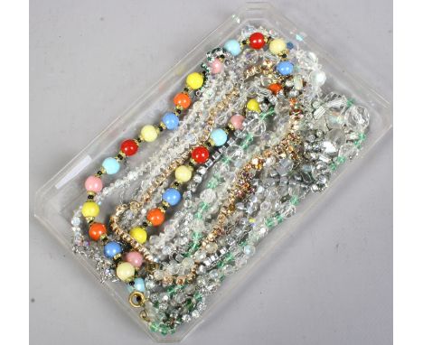 Eight vintage necklets including white paste example.
