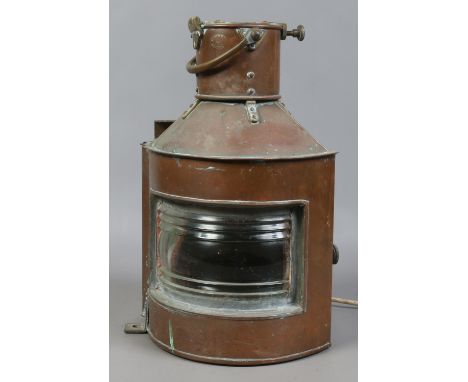 A converted copper ships lamp, Alderson & Gyde Birmingham.