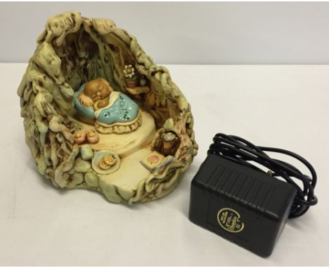 A boxed Pendelfin 'Robins Cave & Dream Light' stonecraft rabbit figure with transformer.