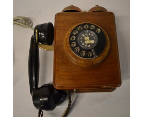 Rotary wall phone marked 'GPO' to reverse