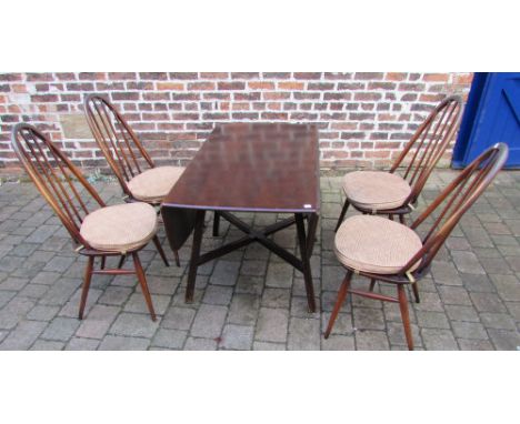 Ercol table & 4 Ercol  high back chairs