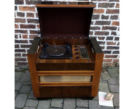 1930's Garrard Regentone model seventy record player & radio with records