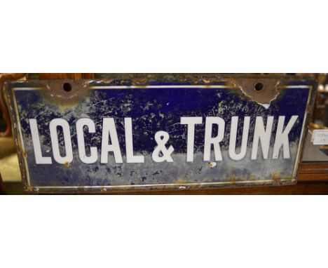 Local & Trunk enamel telephone sign