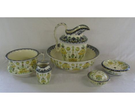 Art Nouveau toilet set by K & Co/Mayers 'Delhi' pattern