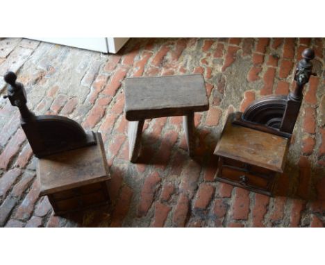 2 dressing table tops and a pine stool