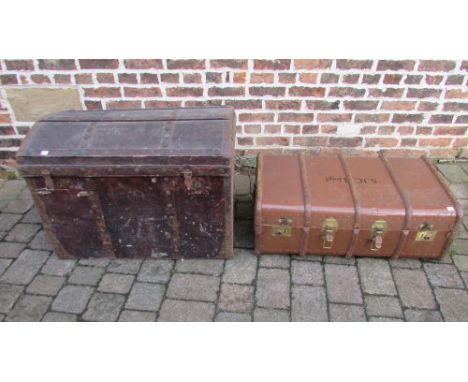 Dome top Captains trunk & one other trunk