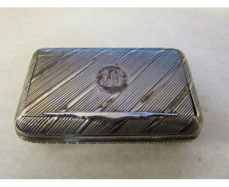 Georgian silver snuff box London 1811 'From W.S. to J.A.B 1881' weight 2.43 oz