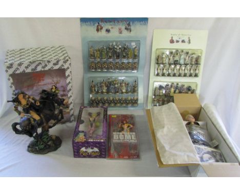 2 Rex Games chess sets (Fantasy and Battle of Waterloo), Capcon 'Morrigan' figurine, Regency Fine Arts 'The Warrior Princess'