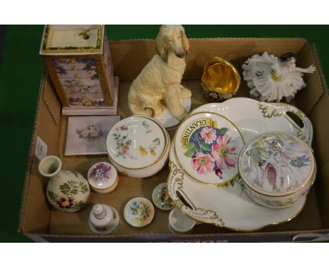A Royal Worcester porcelain model of an Afghan dog and other collectable china.