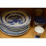 Chinese blue and white dishes etc.