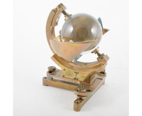 A Campbell Stokes type Sunshine recorder, Casella, London, No. 10834, height 25cm.