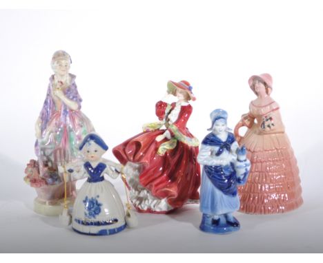 Royal Doulton and other figurines, Top O The Hill, HN1834, Penny HN2338. Sweet Anne, five Hummel figures by Goebel,