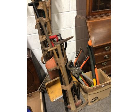 A Collection of garden tools and other hand tools.