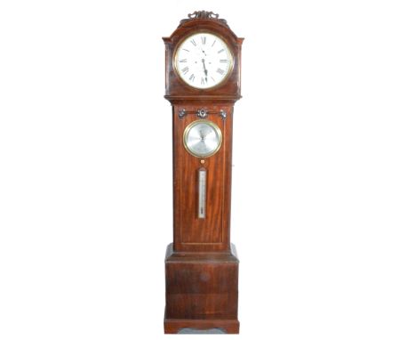 A mahogany longcase clock, circular enamelled dial, by Thomas Martin, Dublin, subsidiary second dial, eight day two chain mov