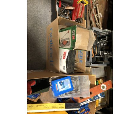 Large collection of hand tools; hardware; DIY accessories.