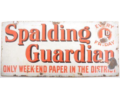 Advertising: Spalding Guardian enamel sign, 38cm x 77cm.