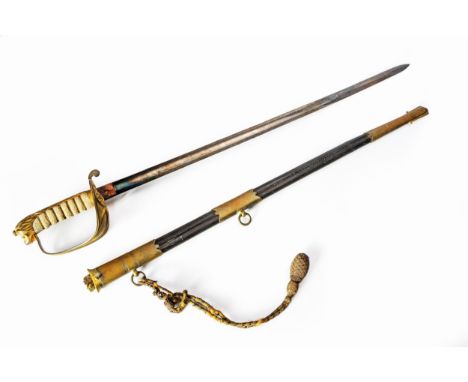 Leather scabbard, shagreen handle the blade78cm long