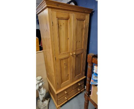 Pine Vintage Single Wardrobe - 202x55x82cm