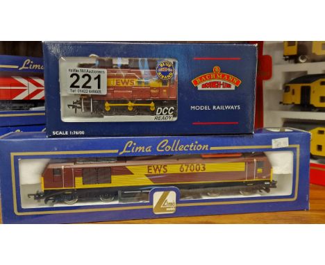 Bachmann &amp; Lima Colletion Railway Train Pair - both EWS, Bachmann 32-108 08 Diesel Shunter 08683 &amp; the Lima L204929 D
