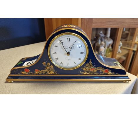 Vintage Knight &amp; Gibbins of London Oriental Style &amp; Enamel Mantle Clock - 35cm across