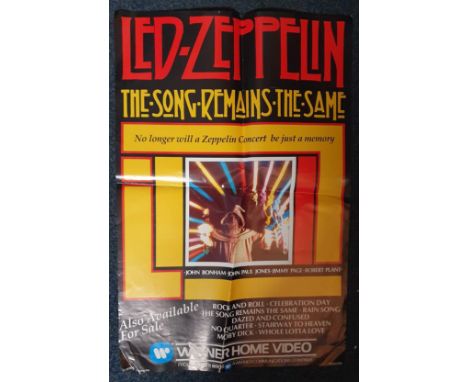 Led Zeppelin The Song Remains the Same 1984 Video Movie Poster - 20" x 30", very light foldwear