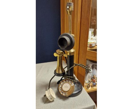 Vintage Candlestick Telephone Lamp