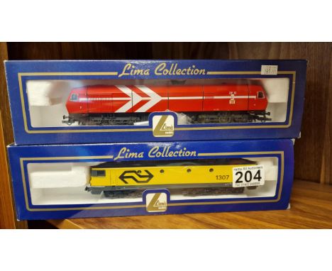Lima Collection Railway Train Model Pair, L204929 Diesel Locomotive 67003 EWS &amp; L208189 Class 1307 Electric Loco Train