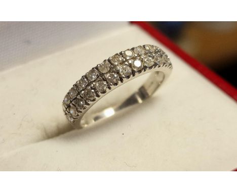 9ct White Gold &amp; Diamond Half Eternity Ring, size K &amp; 2.85g