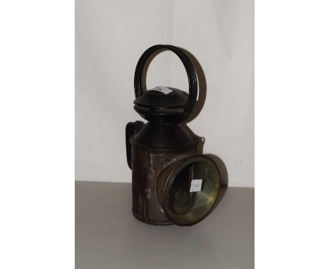 Vintage railway lantern marked 'BR (E)'
