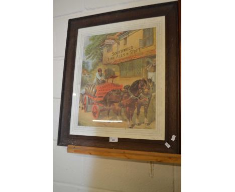 Coloured advertising print 'Adnams Southwold Fine Ales and Stouts'