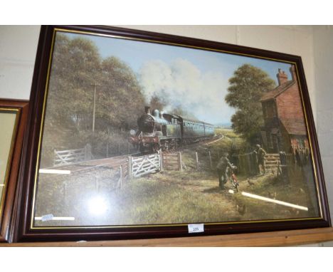 Coloured print, steam engine
