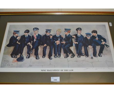 Jedd, coloured print, Nine Half pints of the Law, f/g