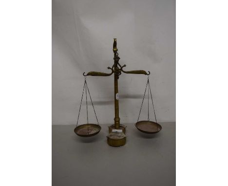 Pair of brass beam scales