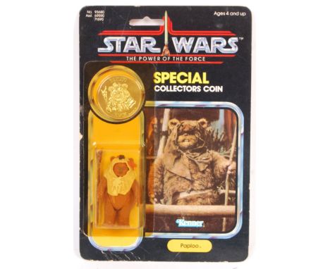 An original vintage 1984 Kenner made Star Wars carded MOC action figure ' Paploo ', from the ' Last 17 ' figures released. Ma